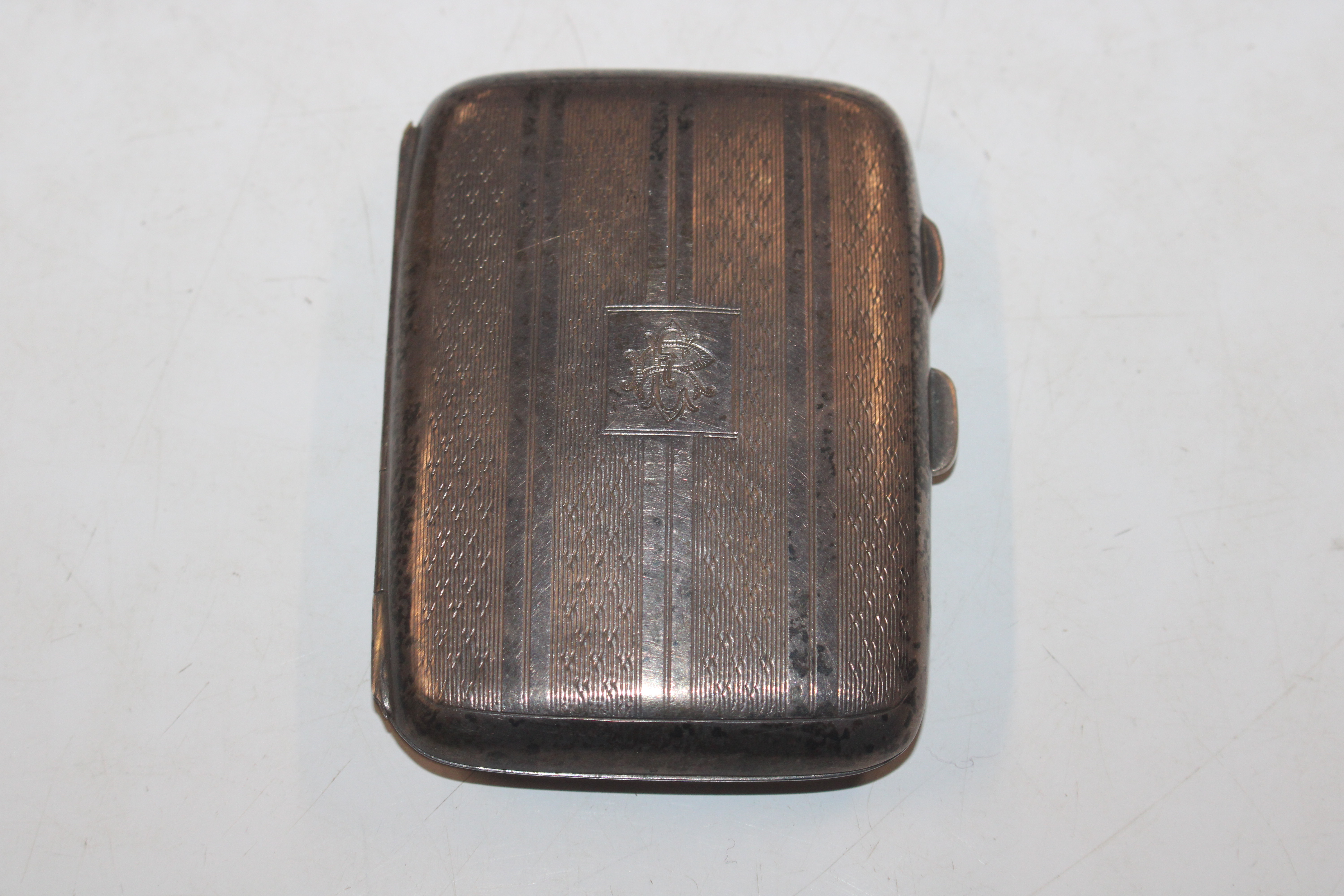 A silver cigarette case; and a dome topped silver - Image 2 of 11