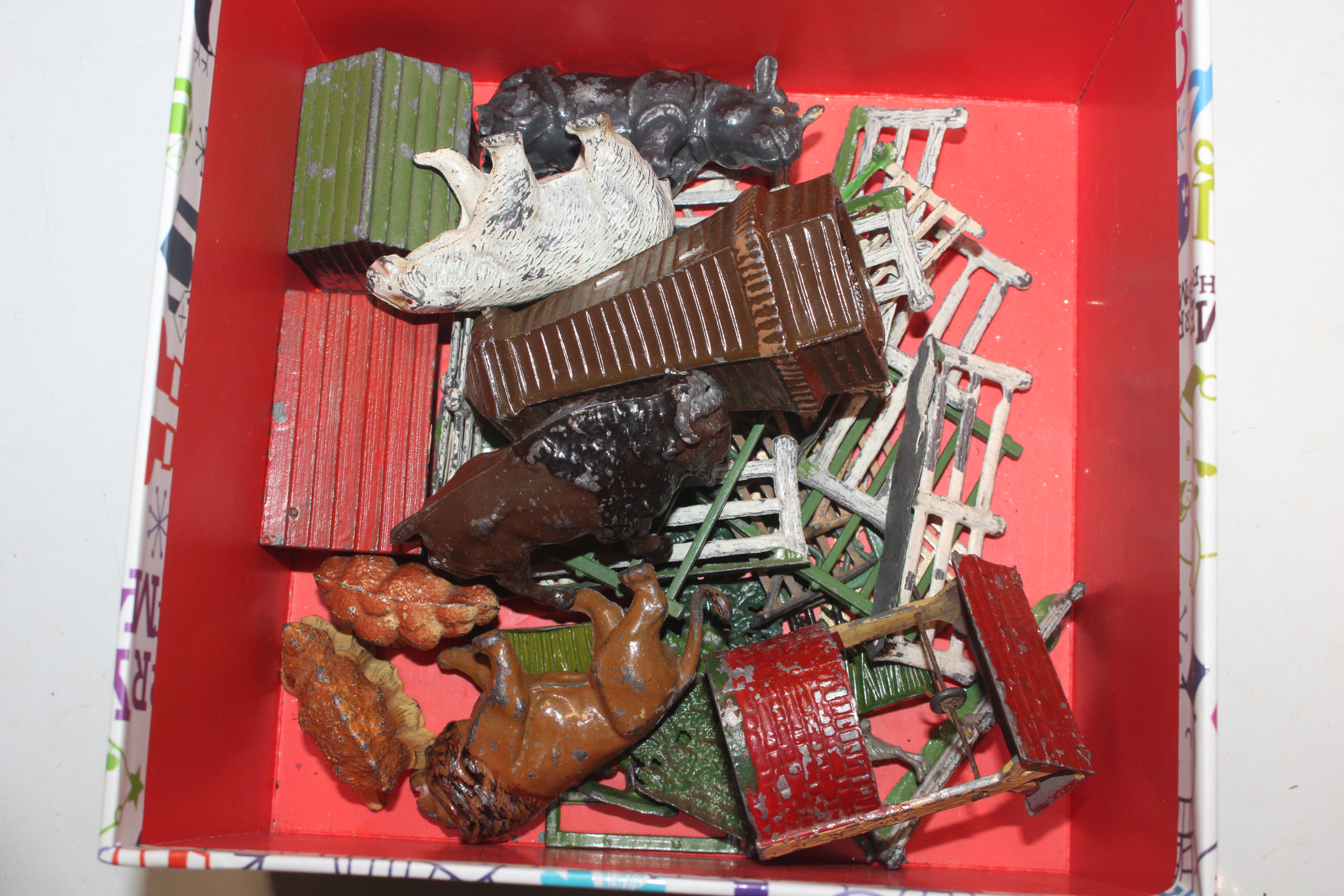 A box containing various farm animals and building - Image 13 of 15