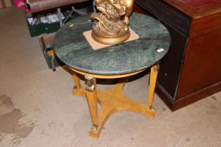 An Empire style occasional table with green marble