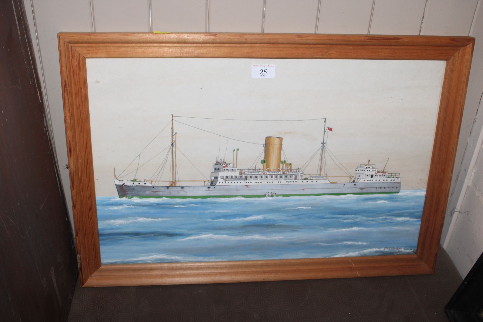 Cresswell, gouache study of the steam ship "Calaba
