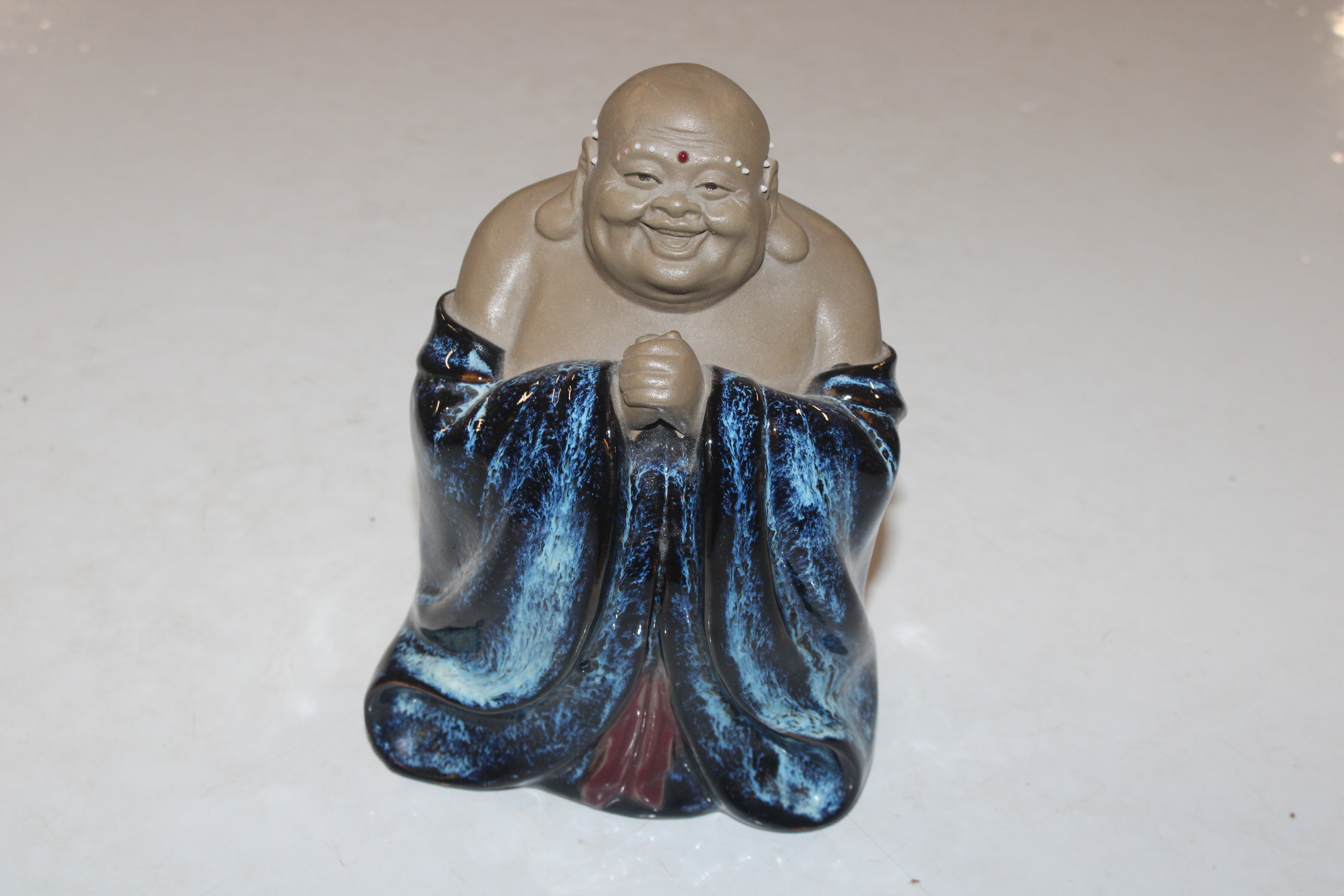 A Chinese part flambé glazed standing Buddha and a - Image 5 of 7