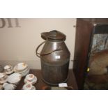 A vintage 5 gallon milk churn