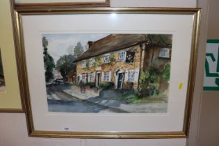 Kate Davie, watercolour study of The Crown, Great Glemham