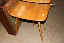 A blonde Ercol 265 end table