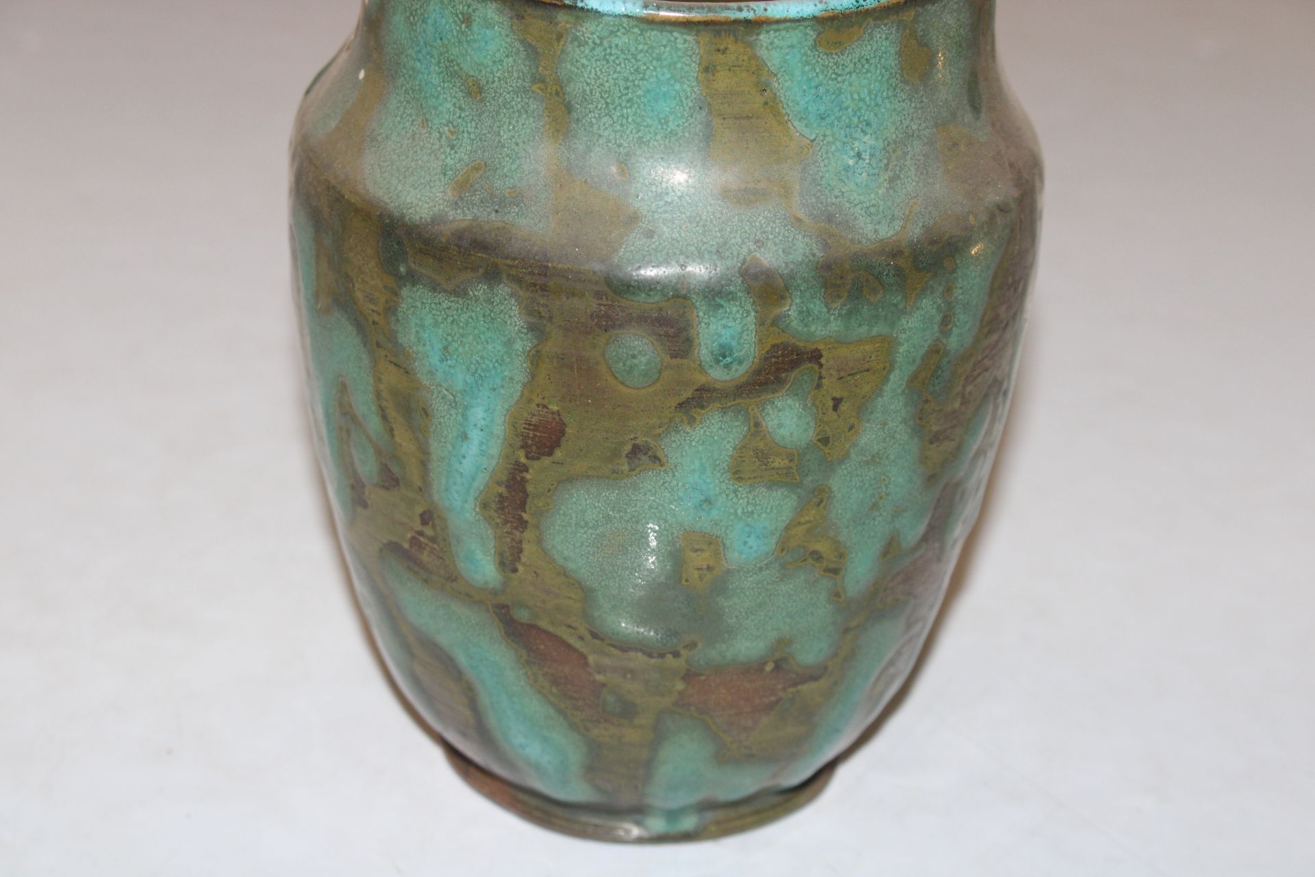 A Rye pottery vase with green and brown mottled gl - Image 2 of 4