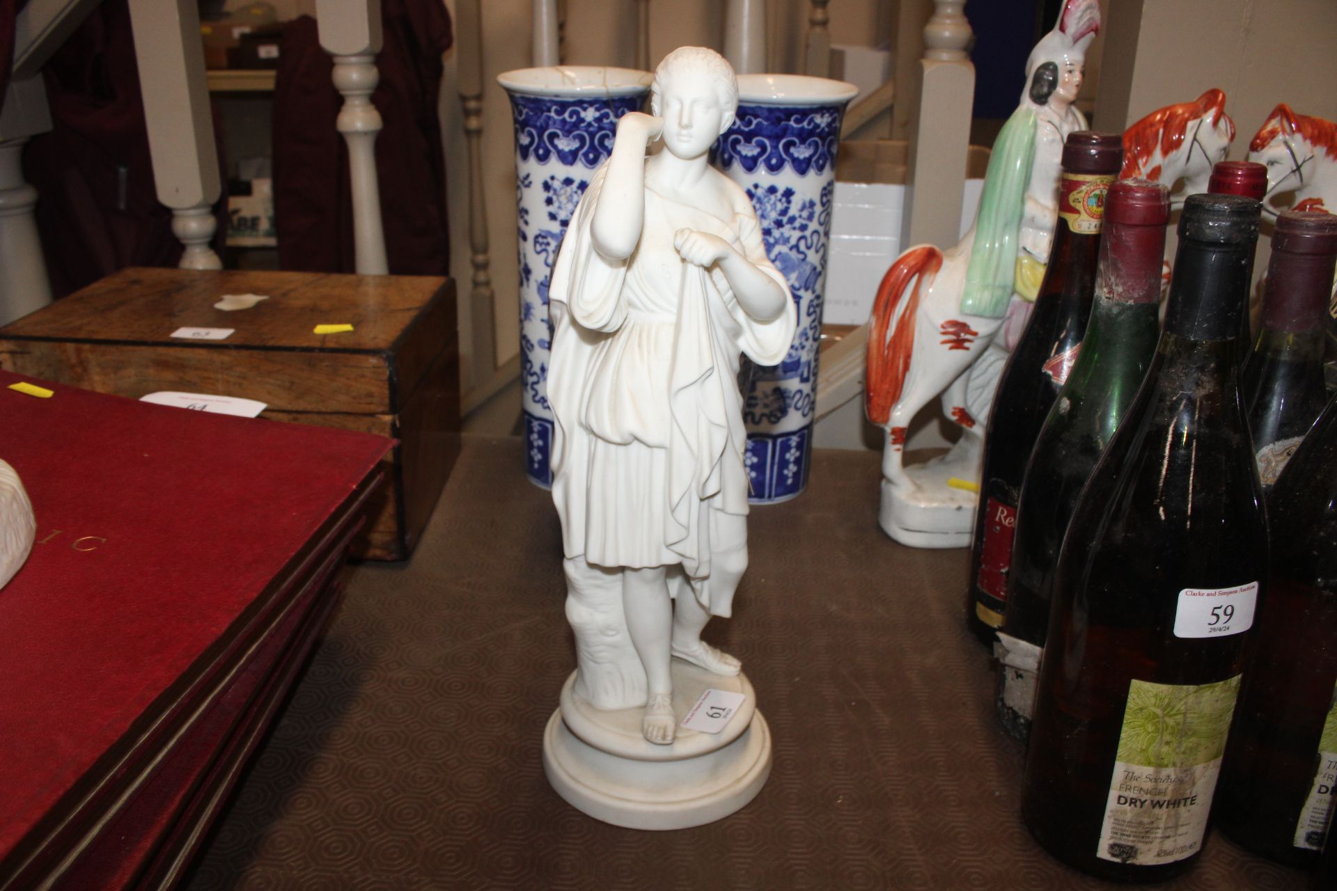 A Parian ware figure of a classical maiden; and an - Image 4 of 5