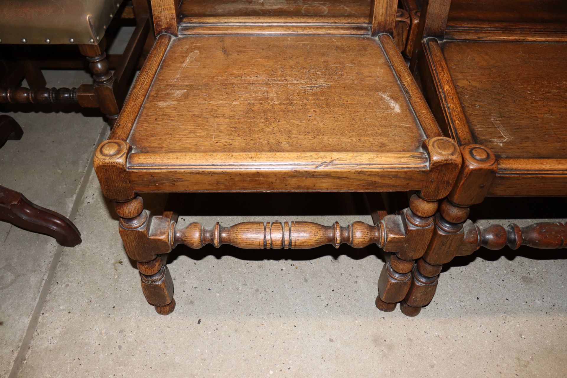 A set of six carved oak Derbyshire type chairs - Image 3 of 3