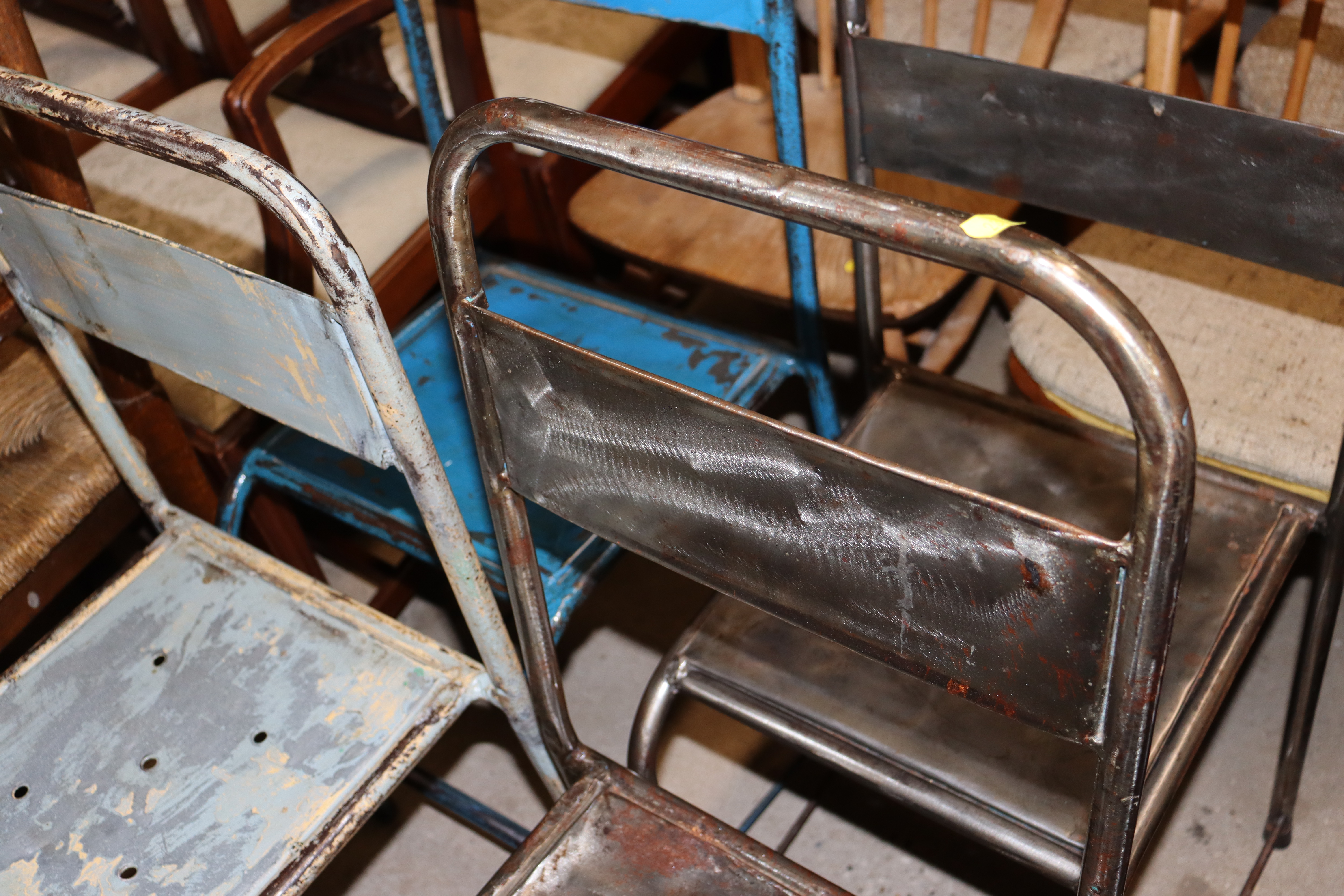 Four industrial style metal chairs - Image 2 of 2