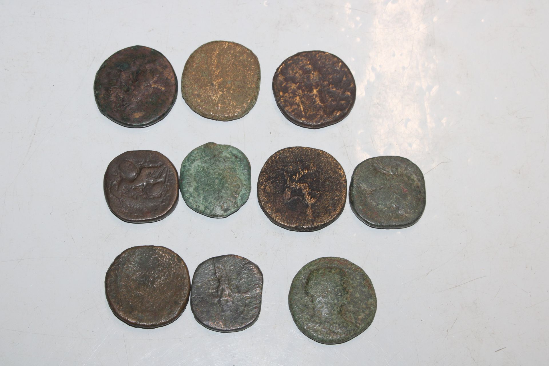 A bag of Roman coinage