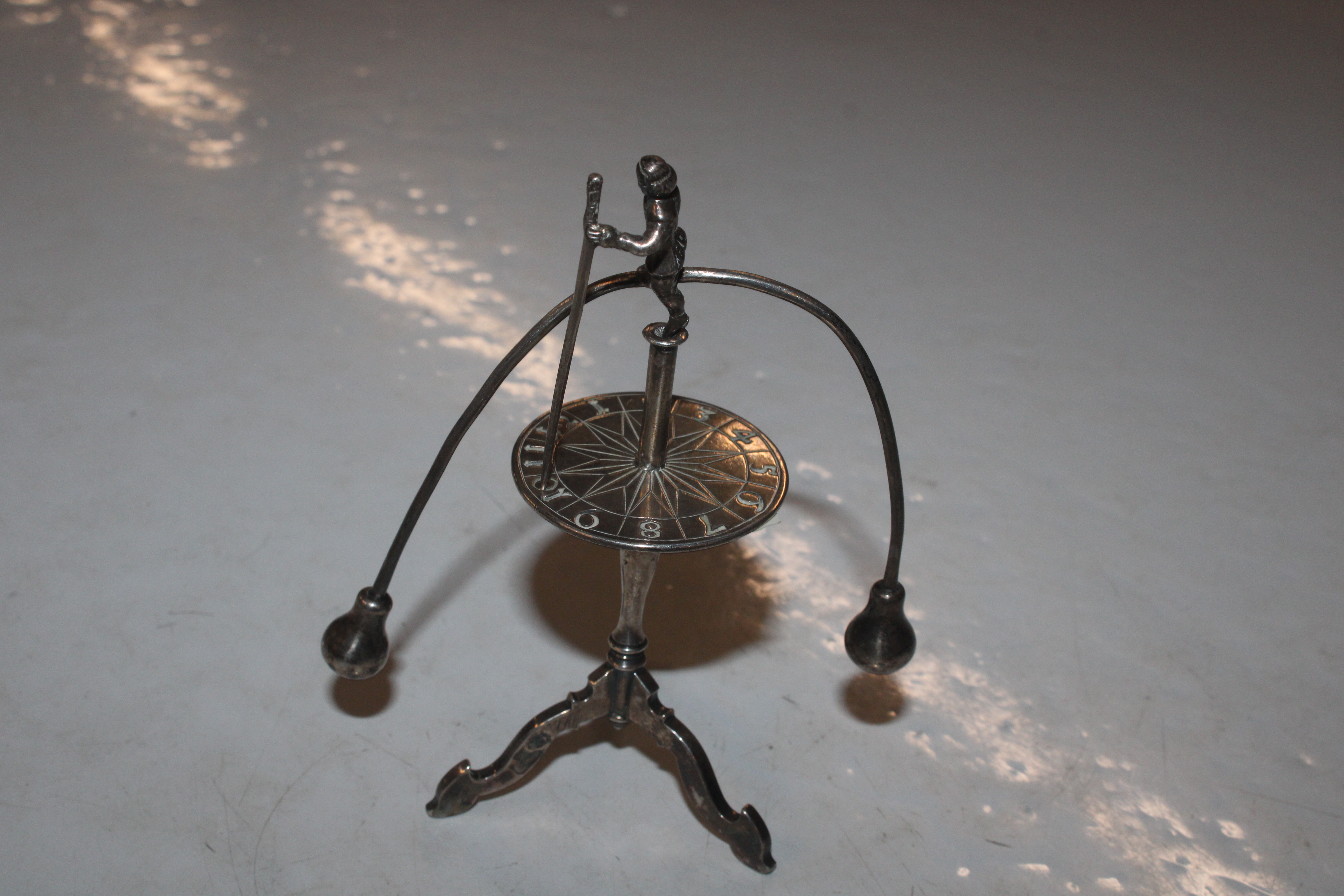 A Dutch silver roulette man, raised on tripod base - Image 5 of 11