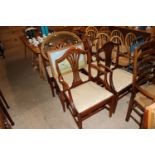 A set of six mahogany Hepplewhite style dining cha