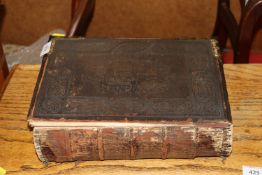 A Victorian brass mounted illustrated Bible AF