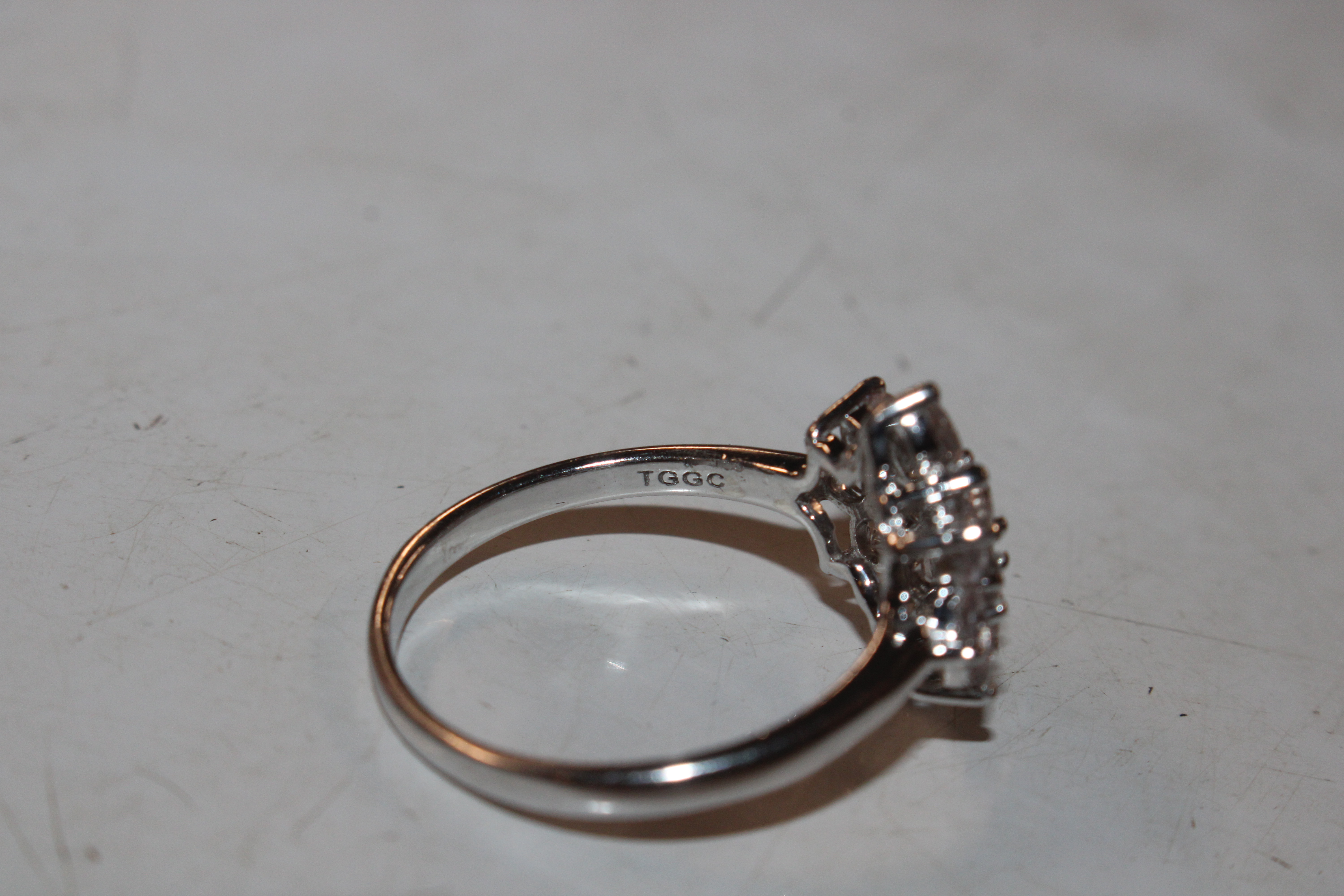 A Sterling silver and cubic zirconia cluster ring, - Image 5 of 5