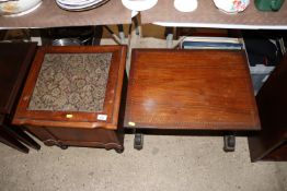 A Victorian mahogany box commode; and a inlaid occ