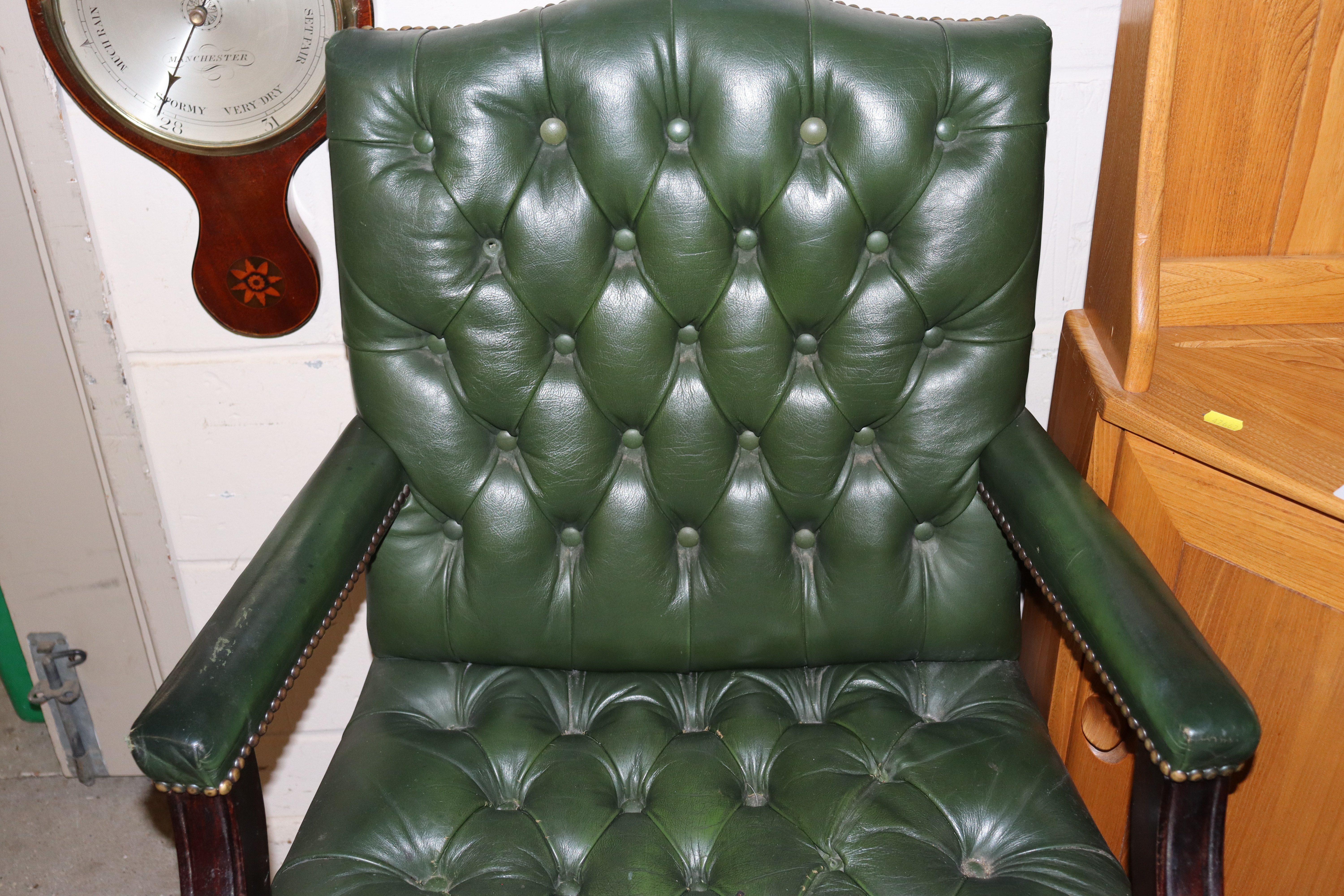 A Gainsborough type leather upholstered desk chair - Image 3 of 3
