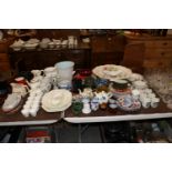 A collection of miscellaneous china to include bar