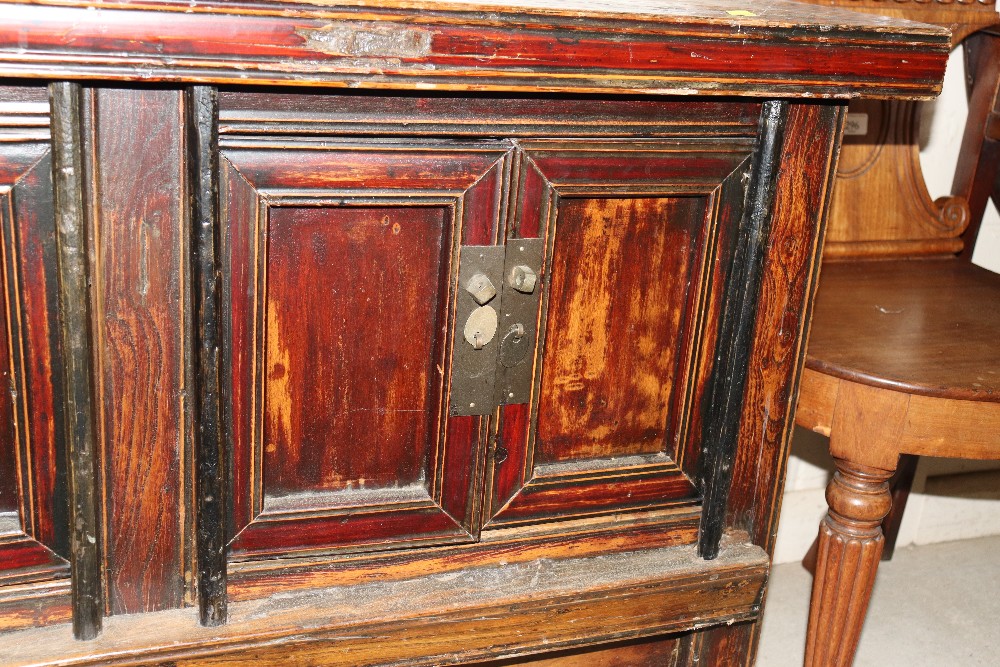 An Oriental pine low side cupboard - Image 6 of 7