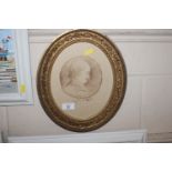 Oval framed lithograph after Holmes Winter in a de
