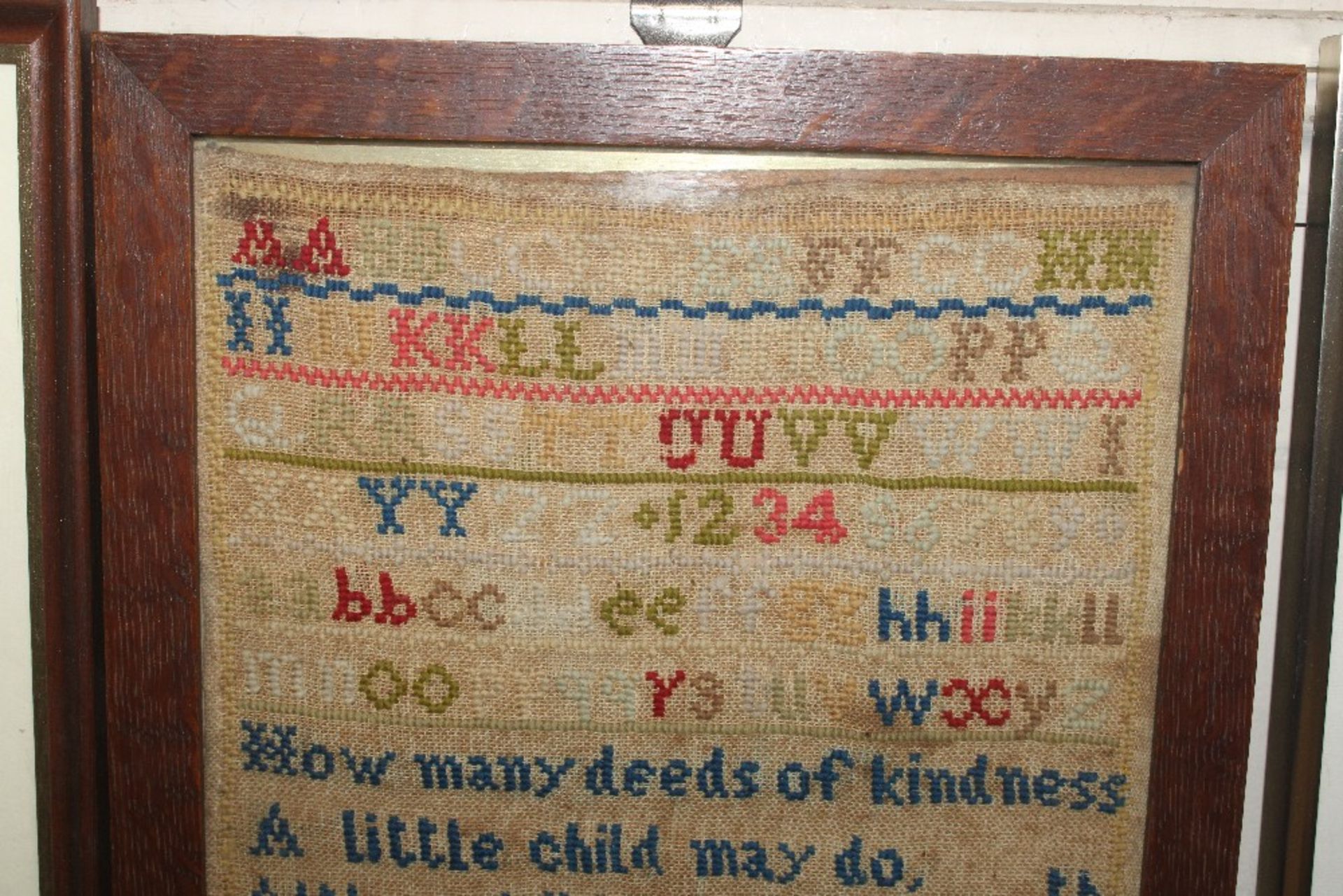 An antique needlework sampler, worked by Adele Mar - Image 2 of 4