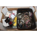 A box of costume jewellery to include bangles, dre