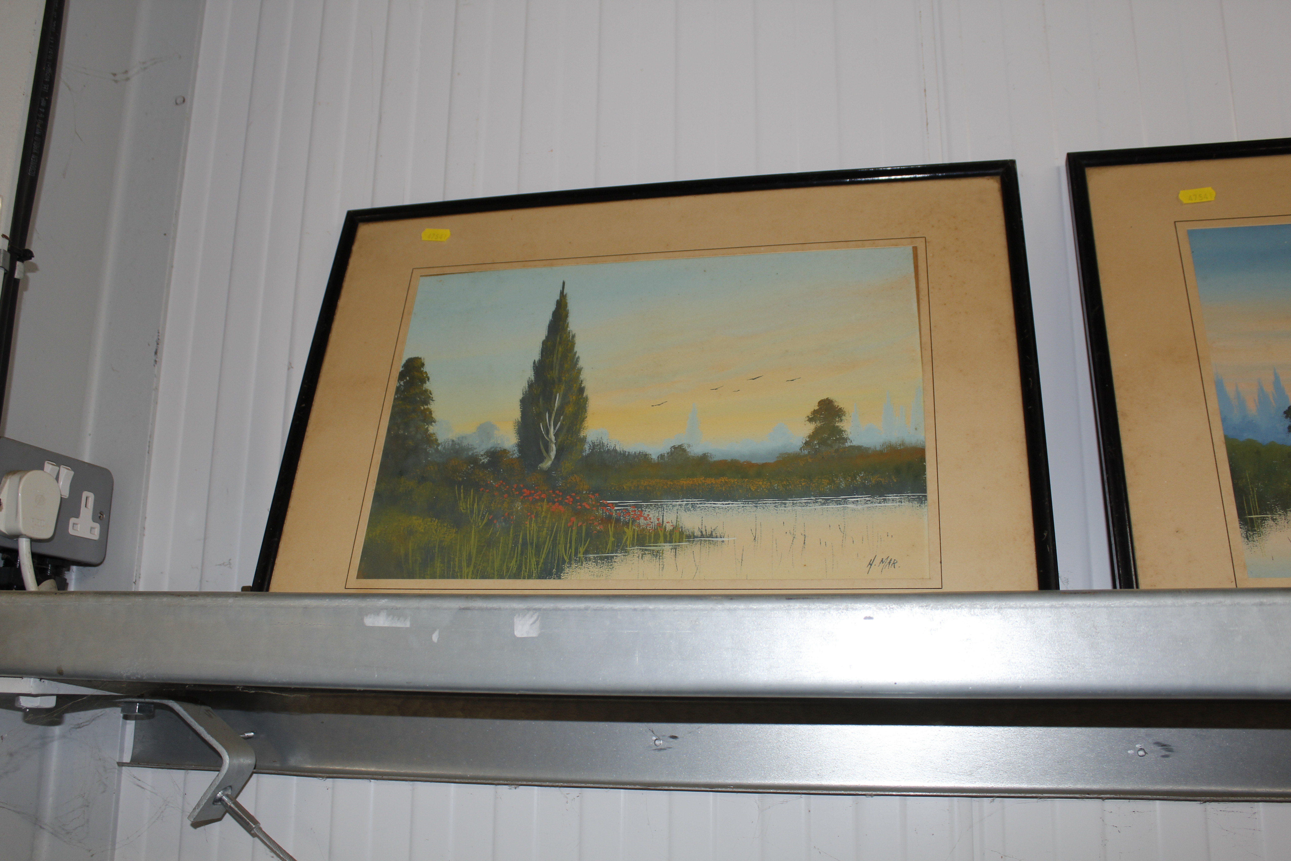 An oak framed oil on board of "Ducks in Flight" to - Image 4 of 4