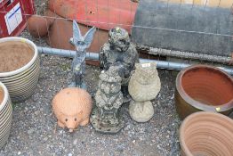 A quantity of garden ornaments to include owl, hed