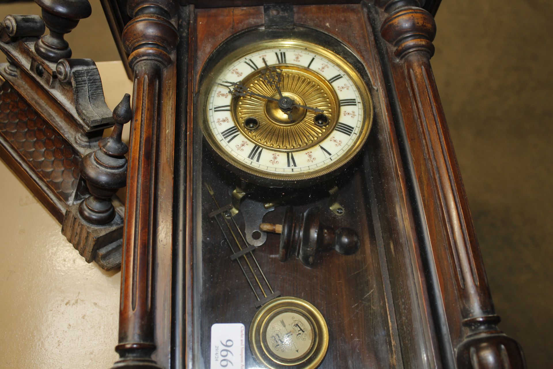 A regulator style wall clock - Image 2 of 2