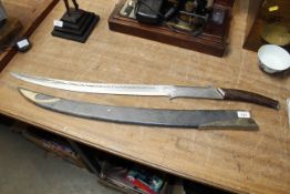 A decorative curved sword
