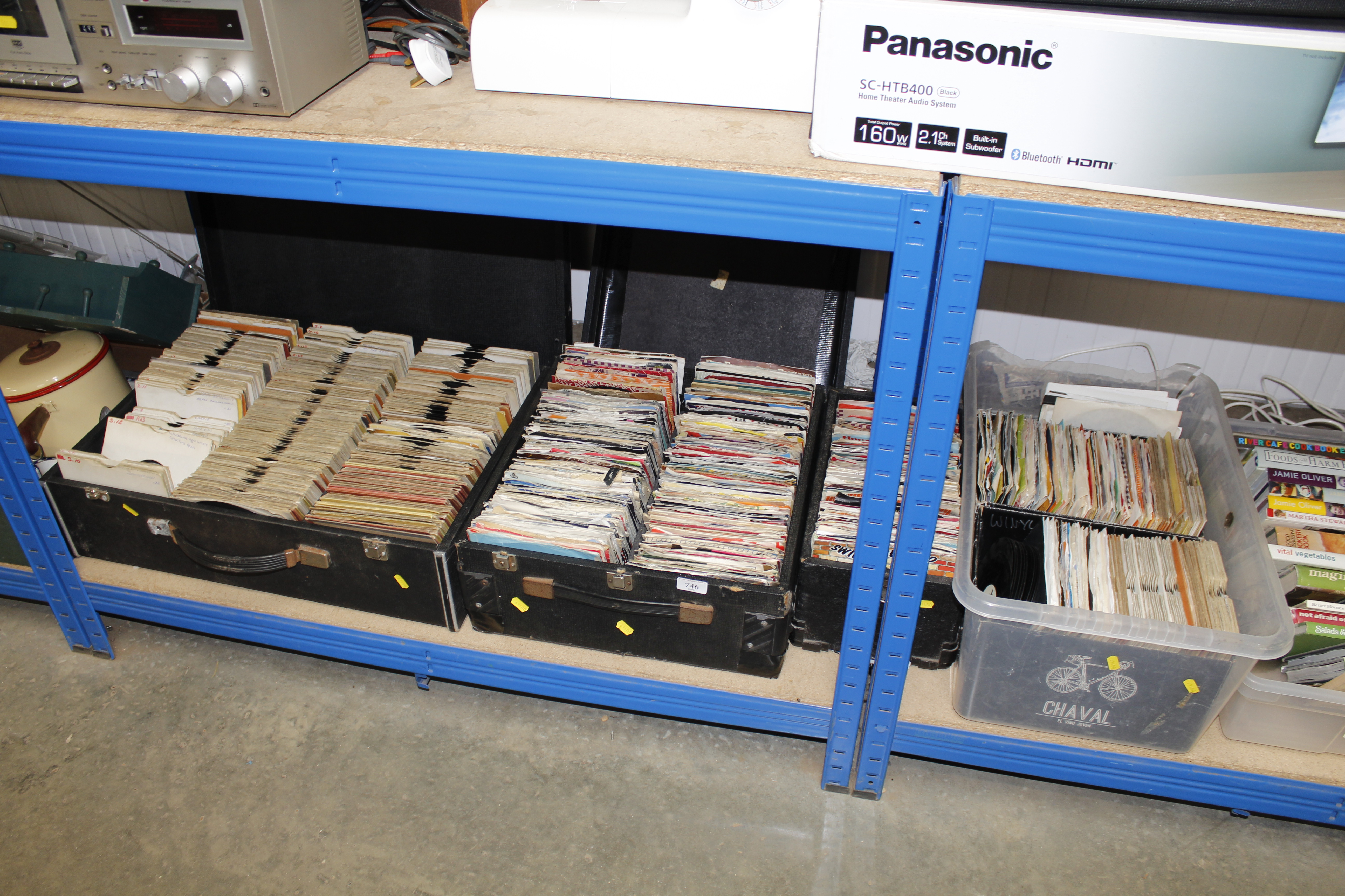 Three cases and box of various records