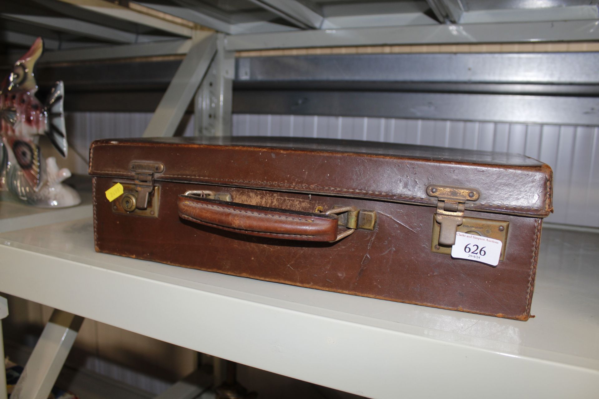 A vintage leather suitcase