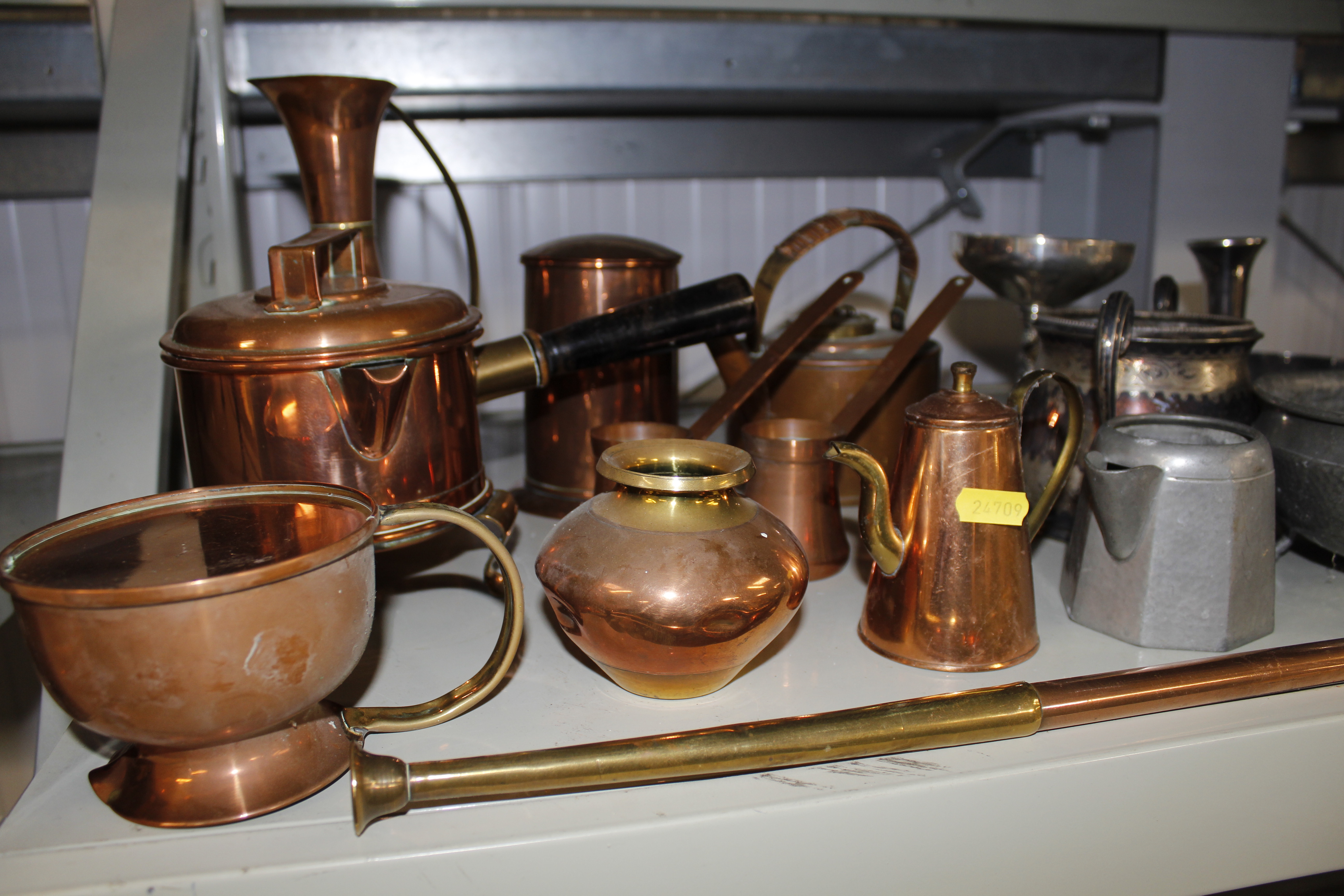 A quantity of various copper pewter and plated ite - Image 2 of 2