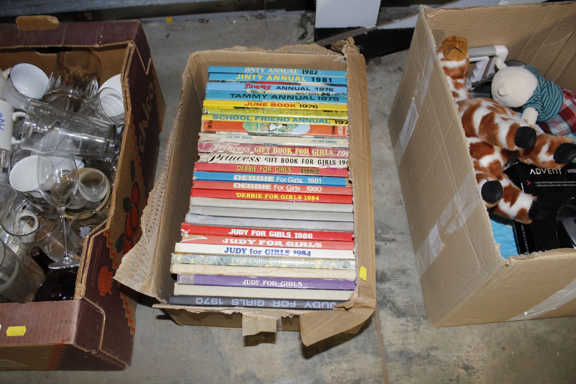 A box of various vintage girls annuals