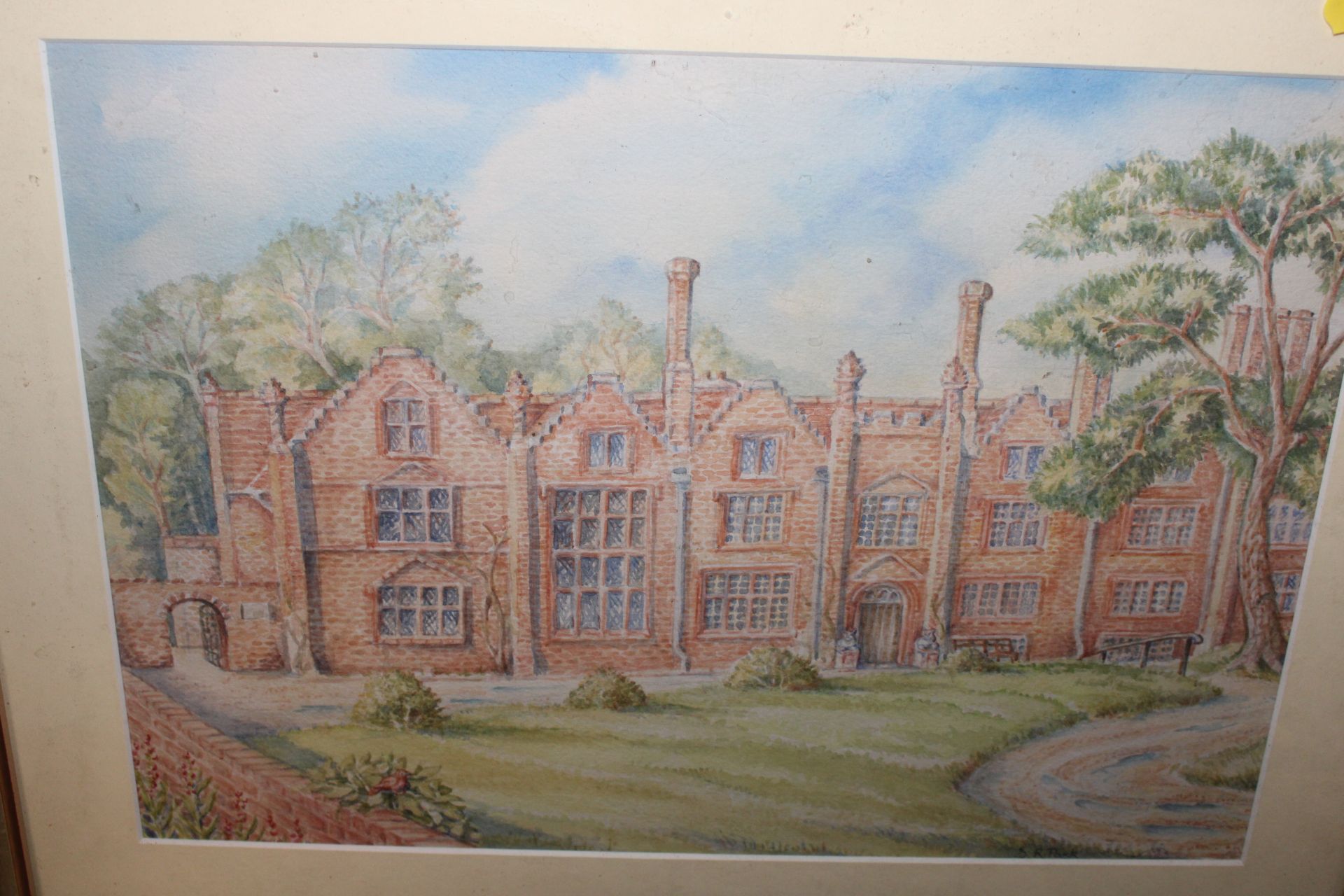 S R Pask, watercolour study of Seckford Hall and another by S Northan dated 2001 - Image 2 of 6