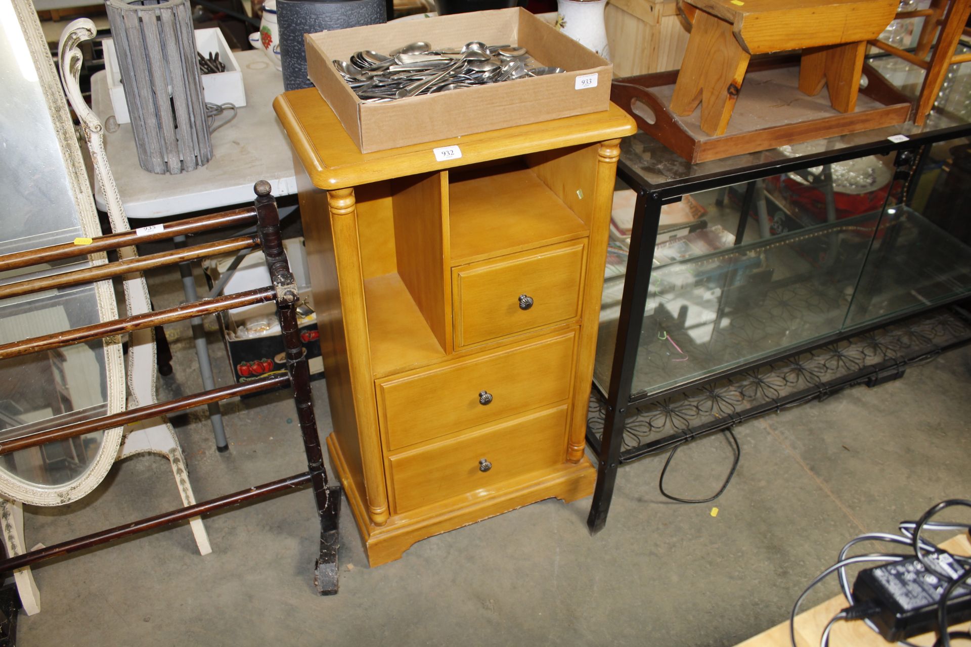 A modern cupboard fitted single drawer