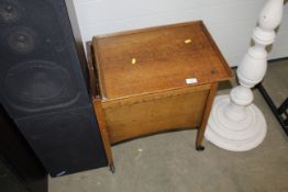 An oak sewing box