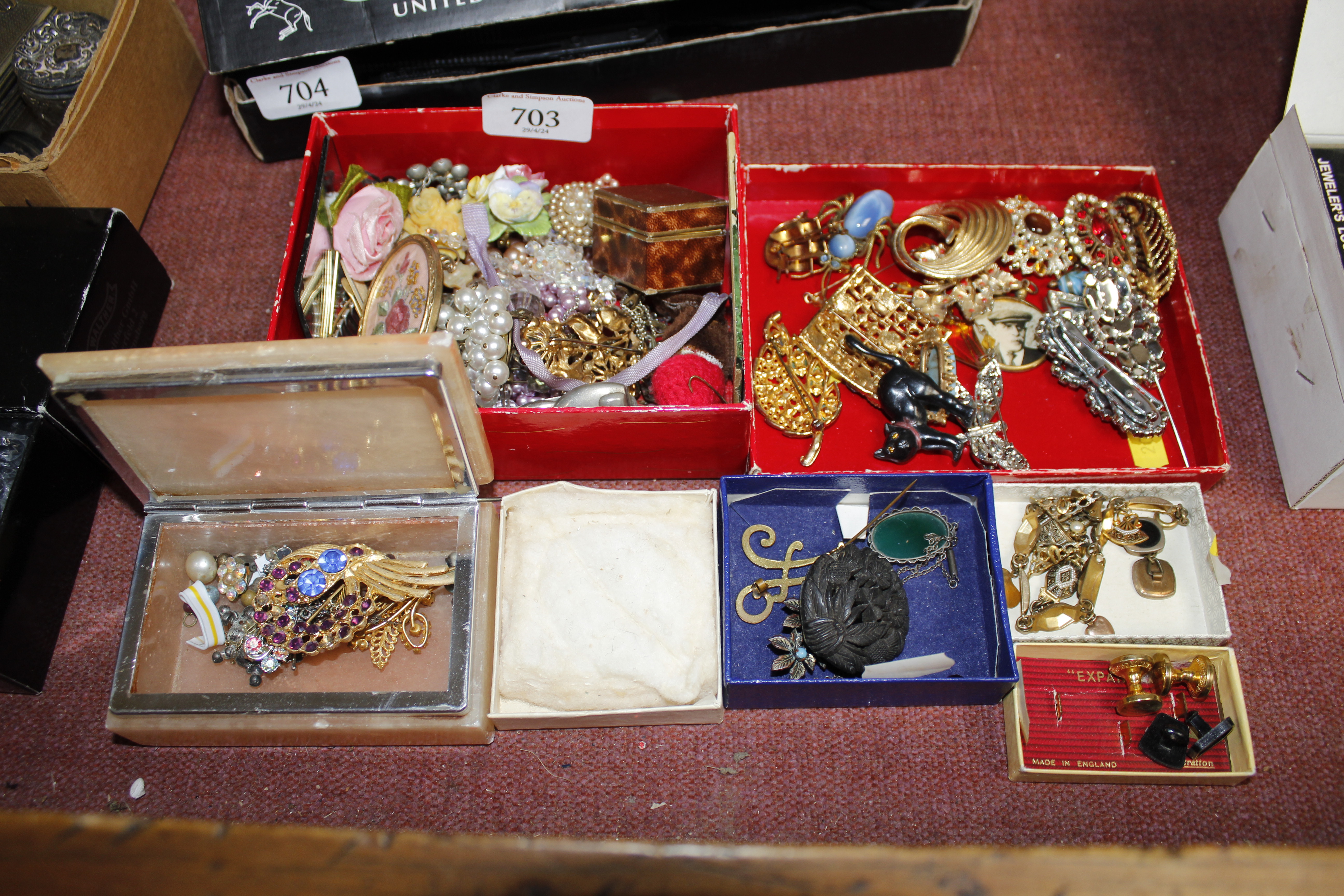 A quantity of various costume jewellery contained
