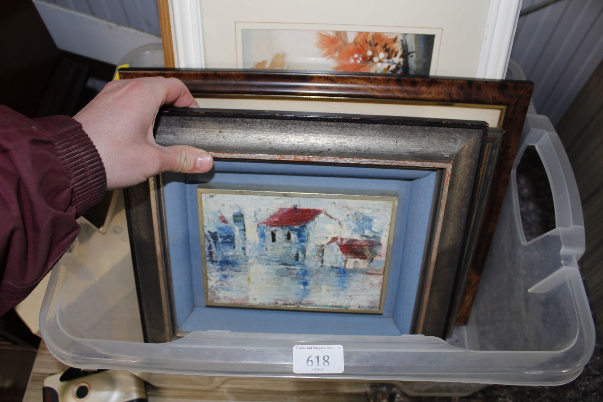 A box of miscellaneous paintings, framed and glaze - Image 2 of 4