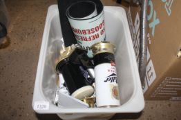 A box containing a quantity of pub related items t