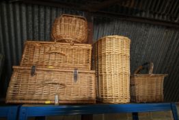 A quantity of wicker hampers, baskets, etc.