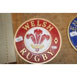 A reproduction "Welsh Rugby" sign (196)`