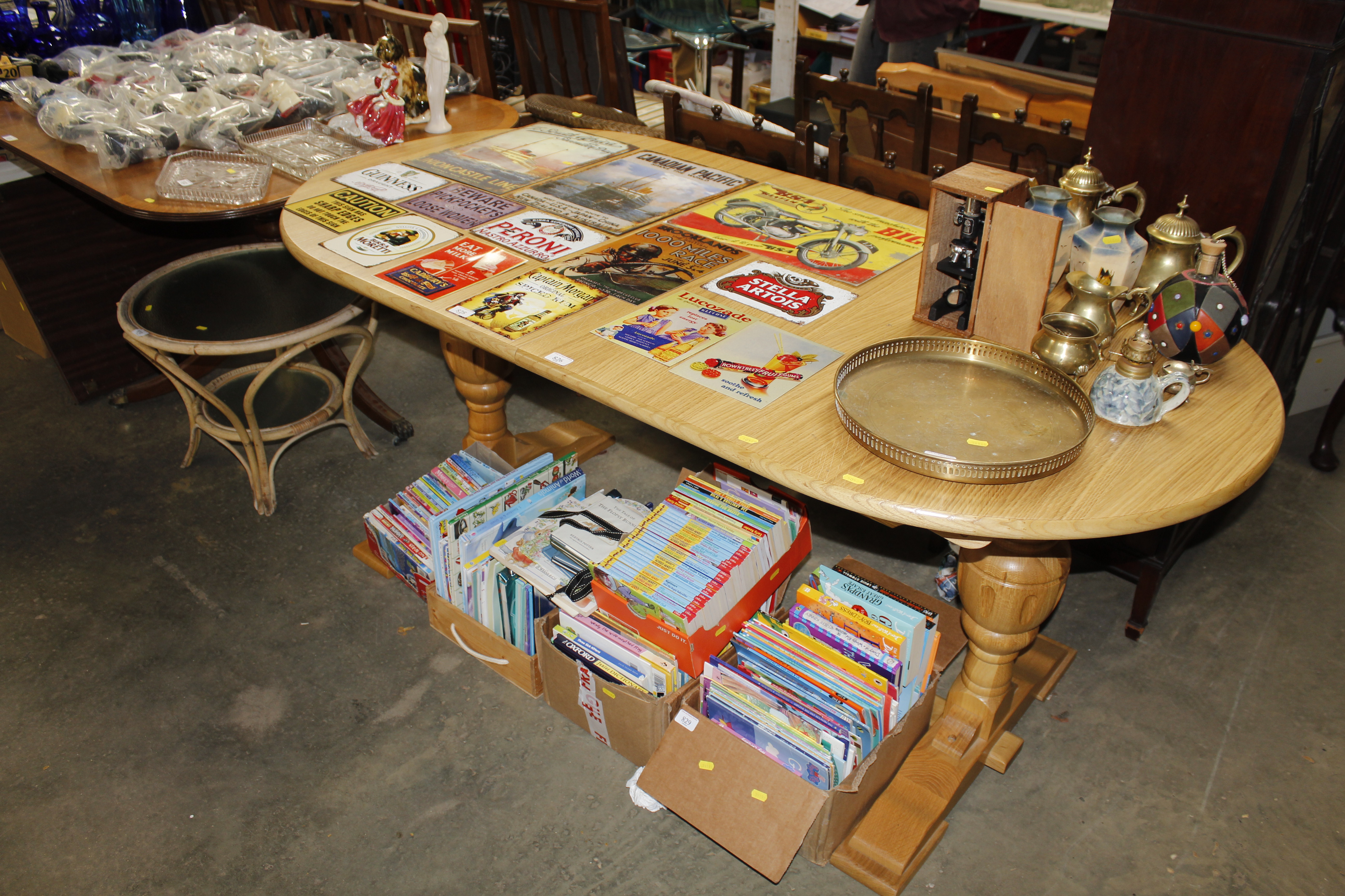 A modern light wood extending dining table