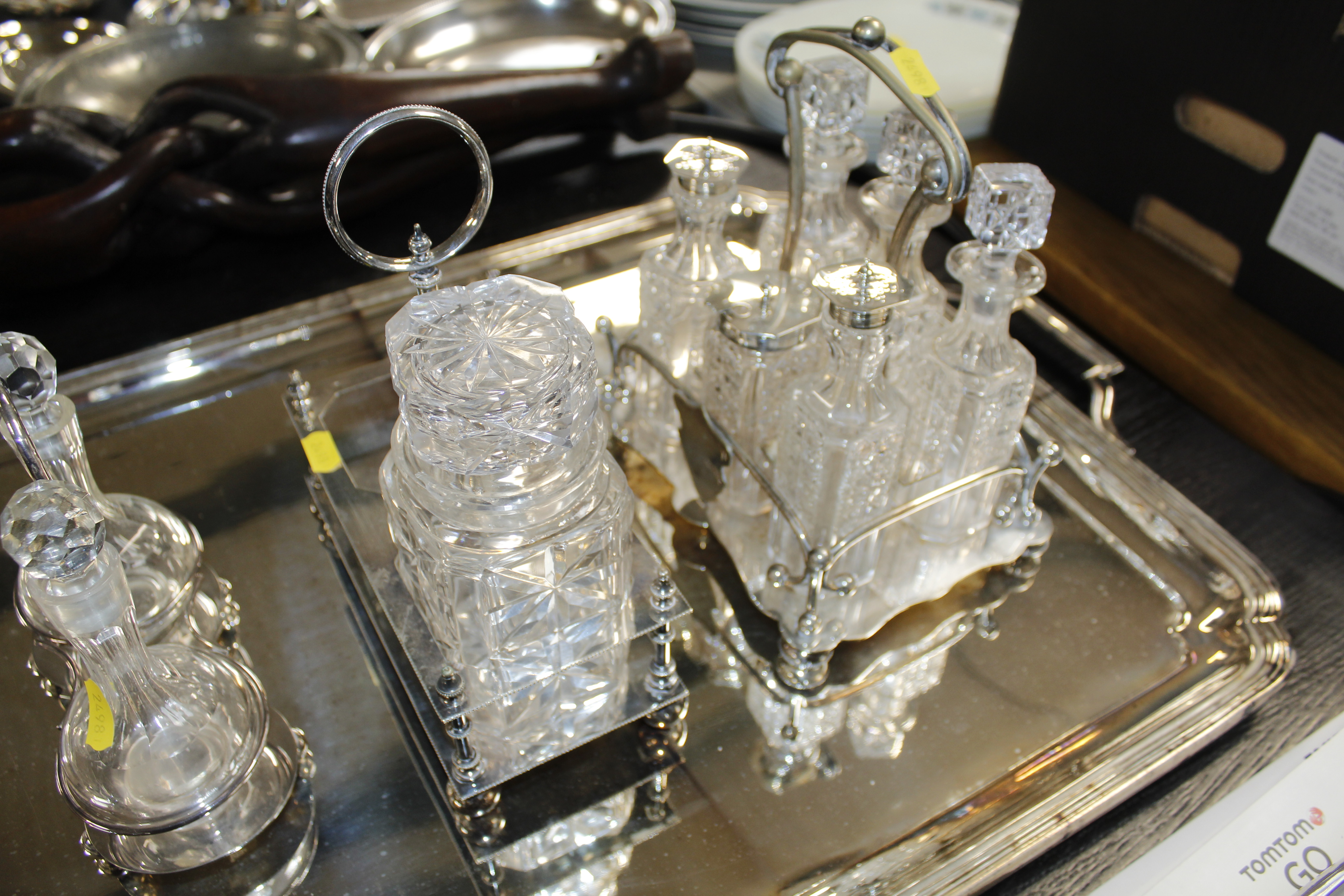 A silver plate and glass cruet, some with silver t - Image 2 of 3