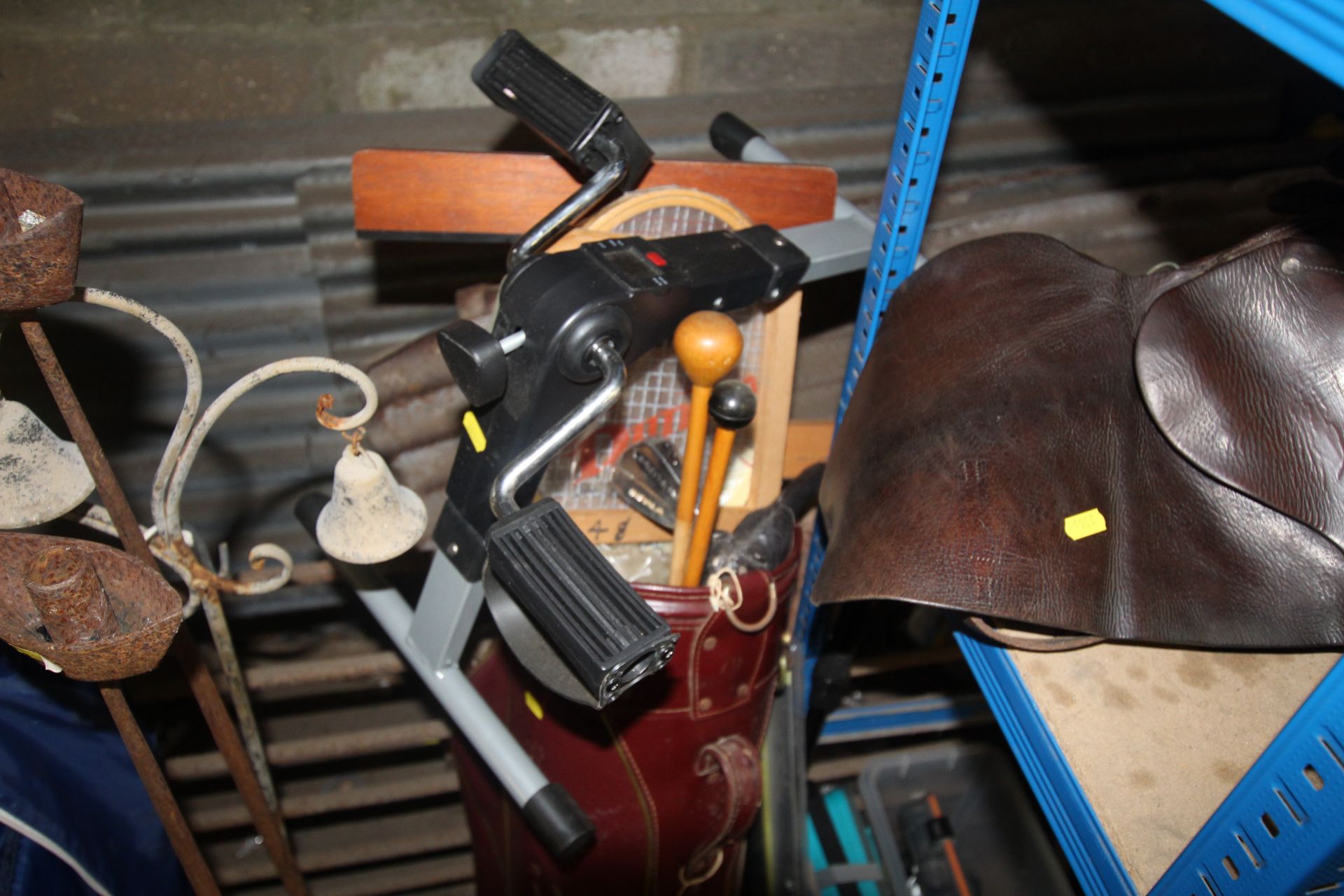A vintage golf bag AF, a pedal exerciser, wooden - Image 2 of 2
