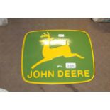 An enamelled sign for 'John Deere' (approx. 11.25"