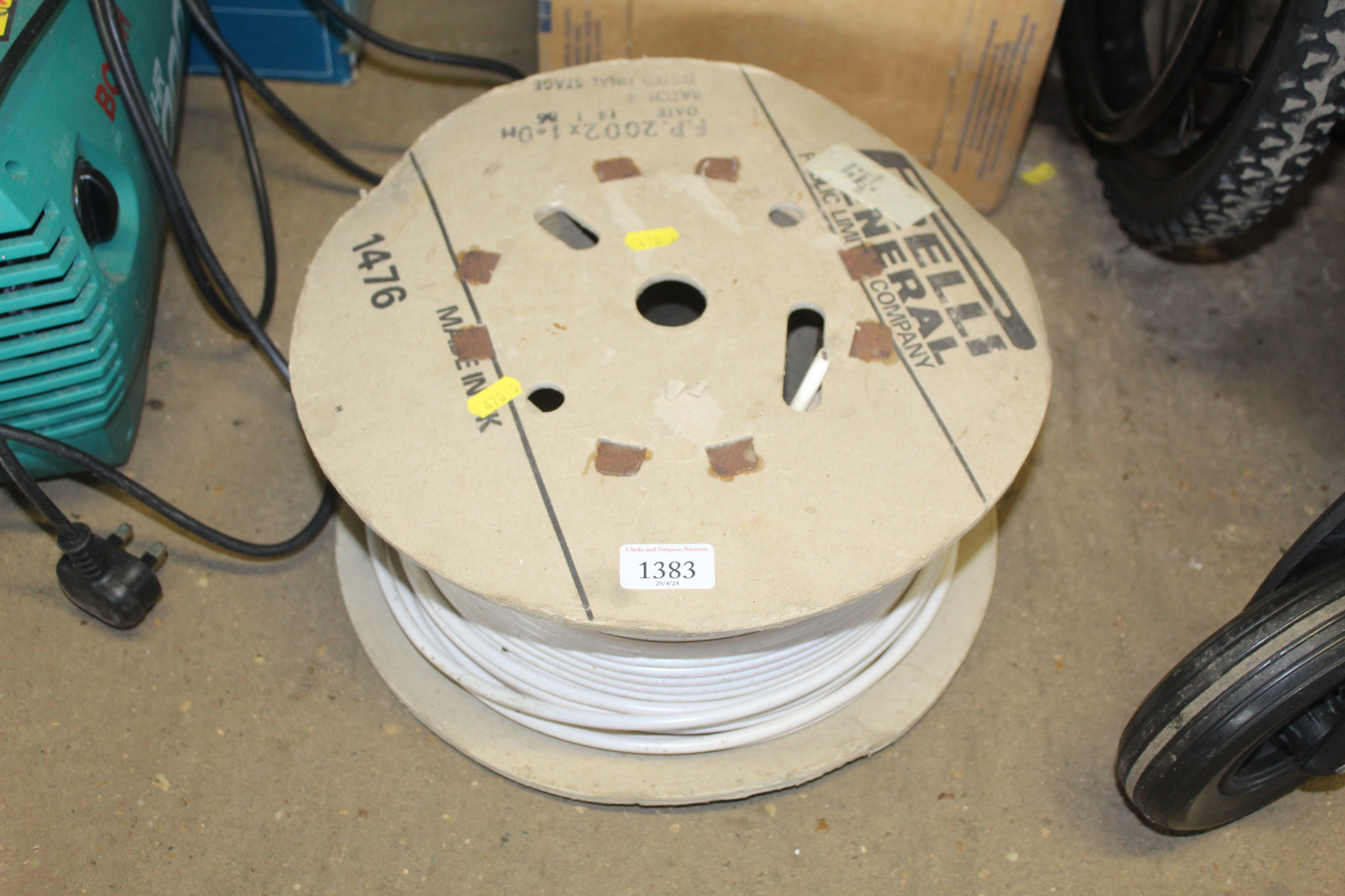 A spool of two core electric cabling