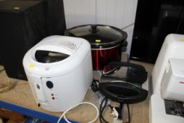 A Swan slow cooker; deep fat fryer and sandwich to