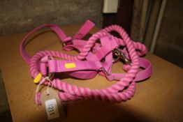 A pink rope pony halter (size COB)