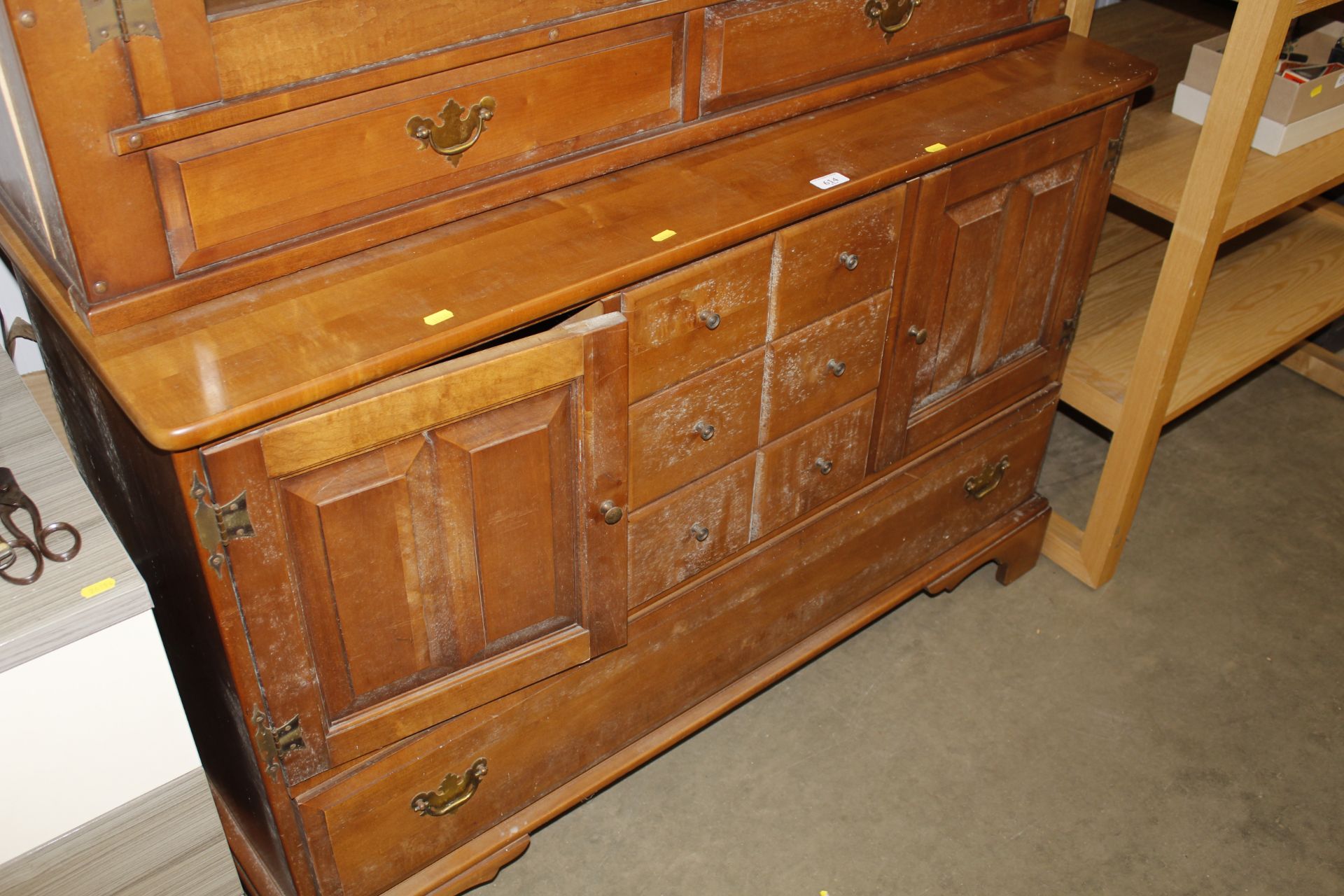 A dresser with glazed top with multi drawers and c - Image 2 of 3