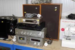 A Technik's amplifier stereo cassette deck; a Sony