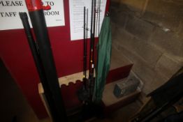 A quantity of various fishing rods to include a Br